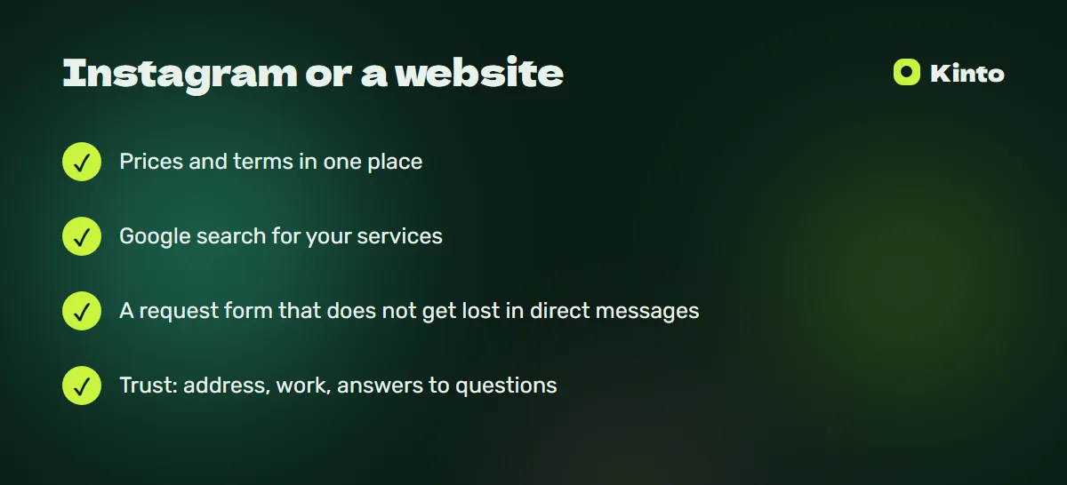 Key points: Instagram or a website