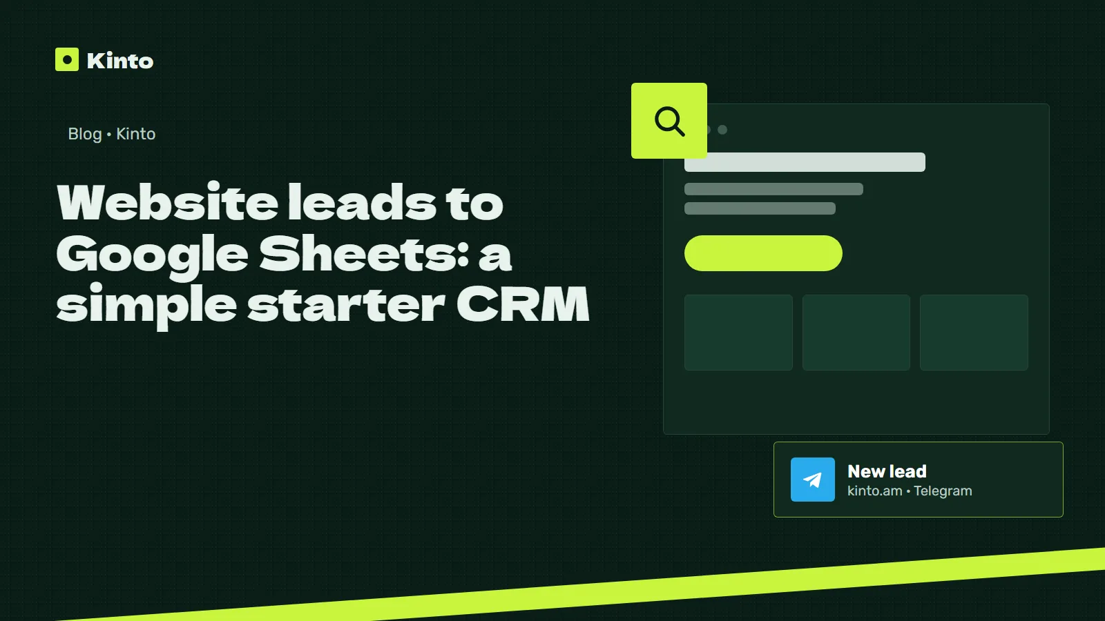 Cover: Website leads to Google Sheets: a simple starter CRM