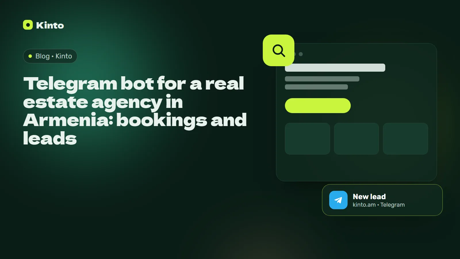 Cover: Telegram bot for a real estate agency in Armenia: bookings and leads