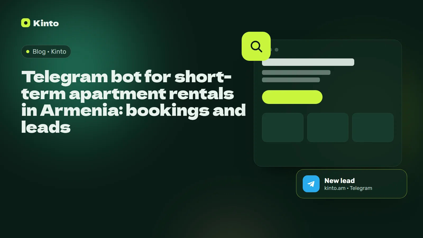 Cover: Telegram bot for short-term apartment rentals in Armenia: bookings and leads