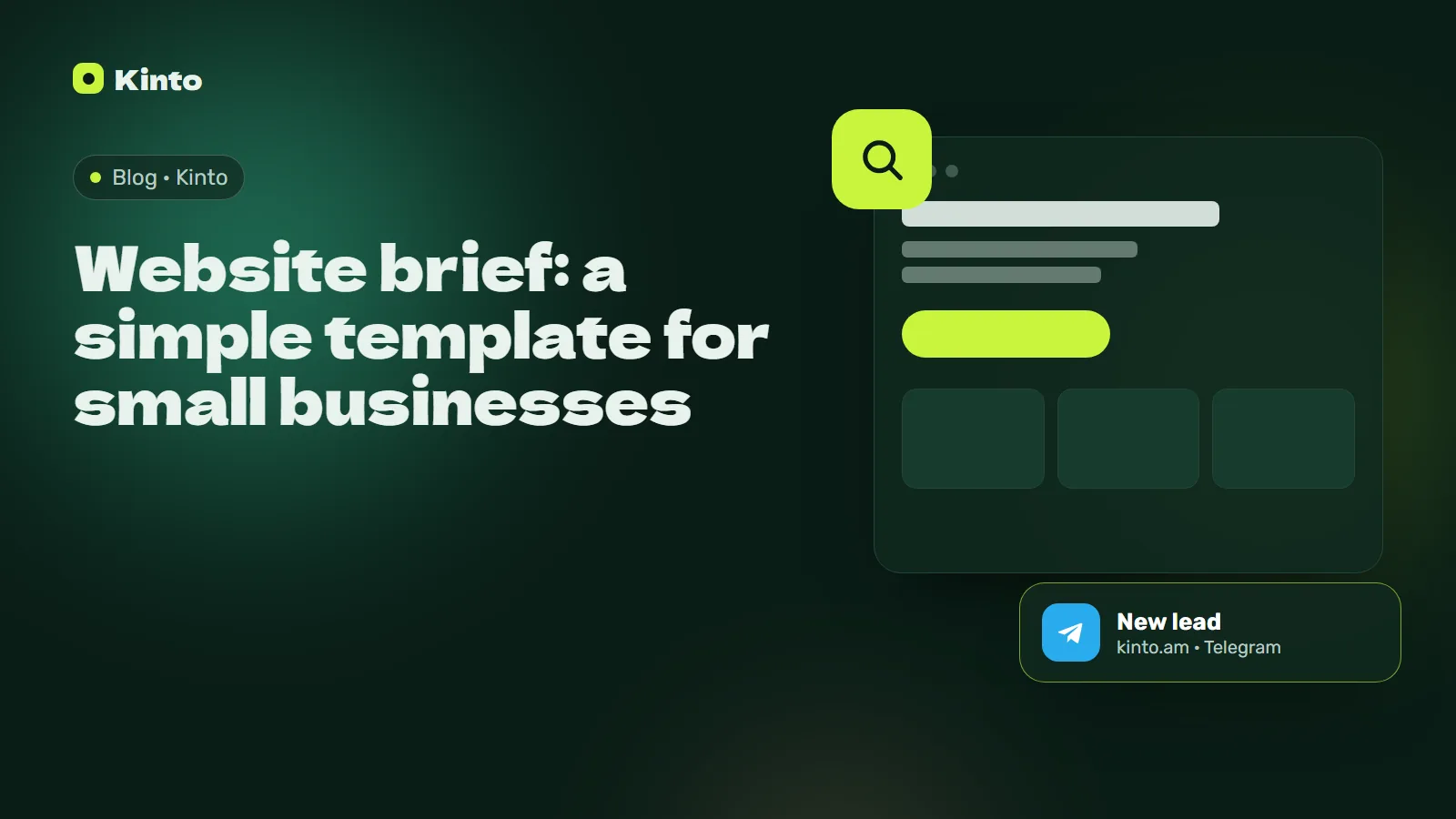 Cover: Website brief: a simple template for small businesses