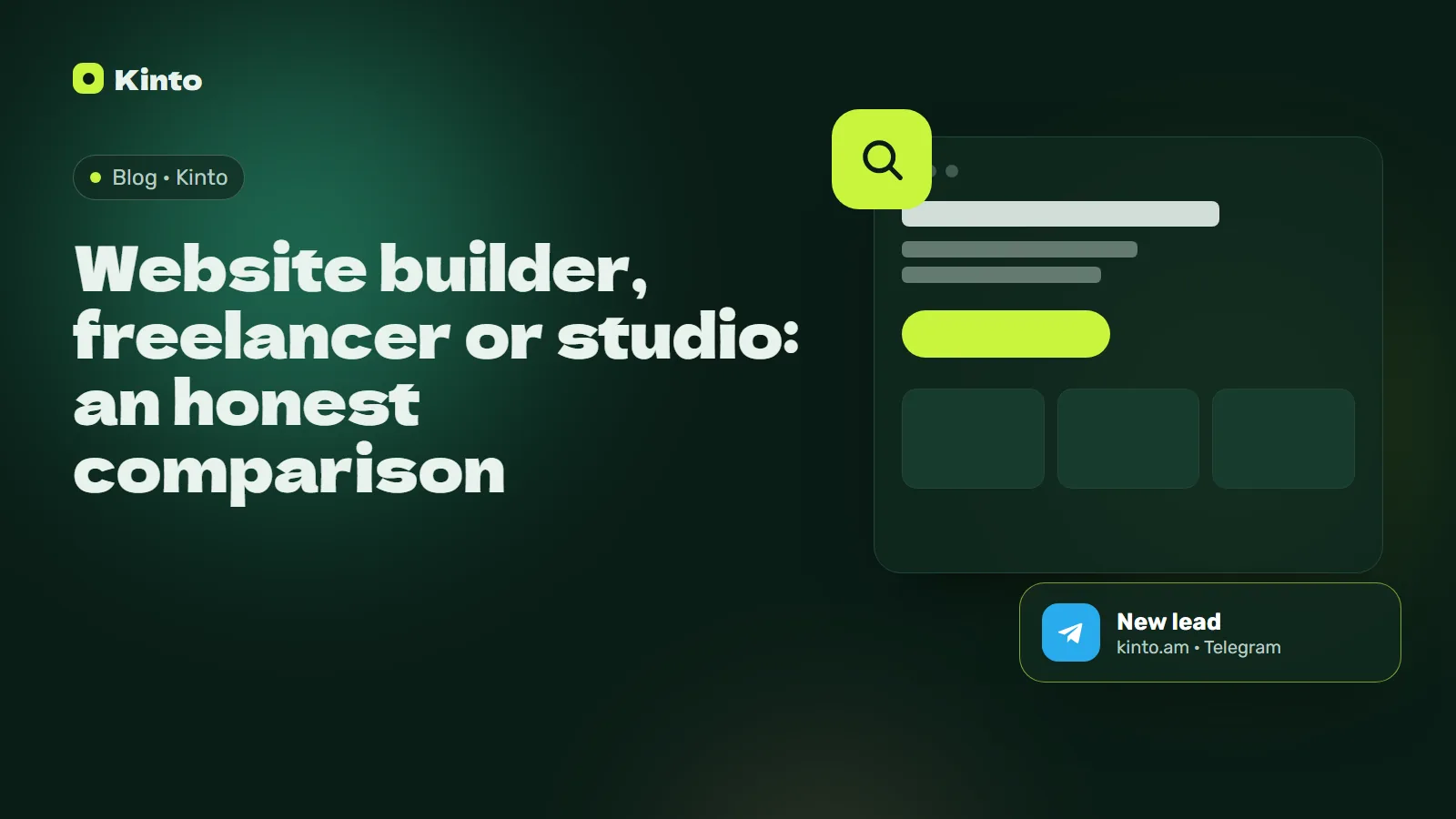 Cover: Website builder, freelancer or studio: an honest comparison