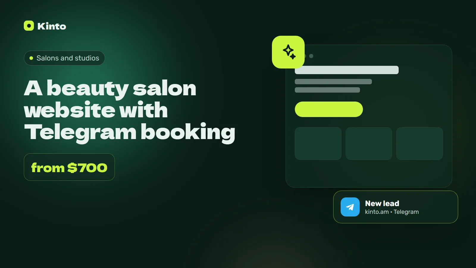 Cover: A beauty salon website with Telegram booking