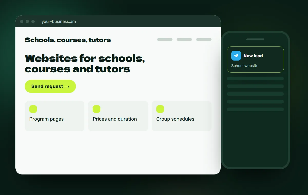 Website mockup: School website
